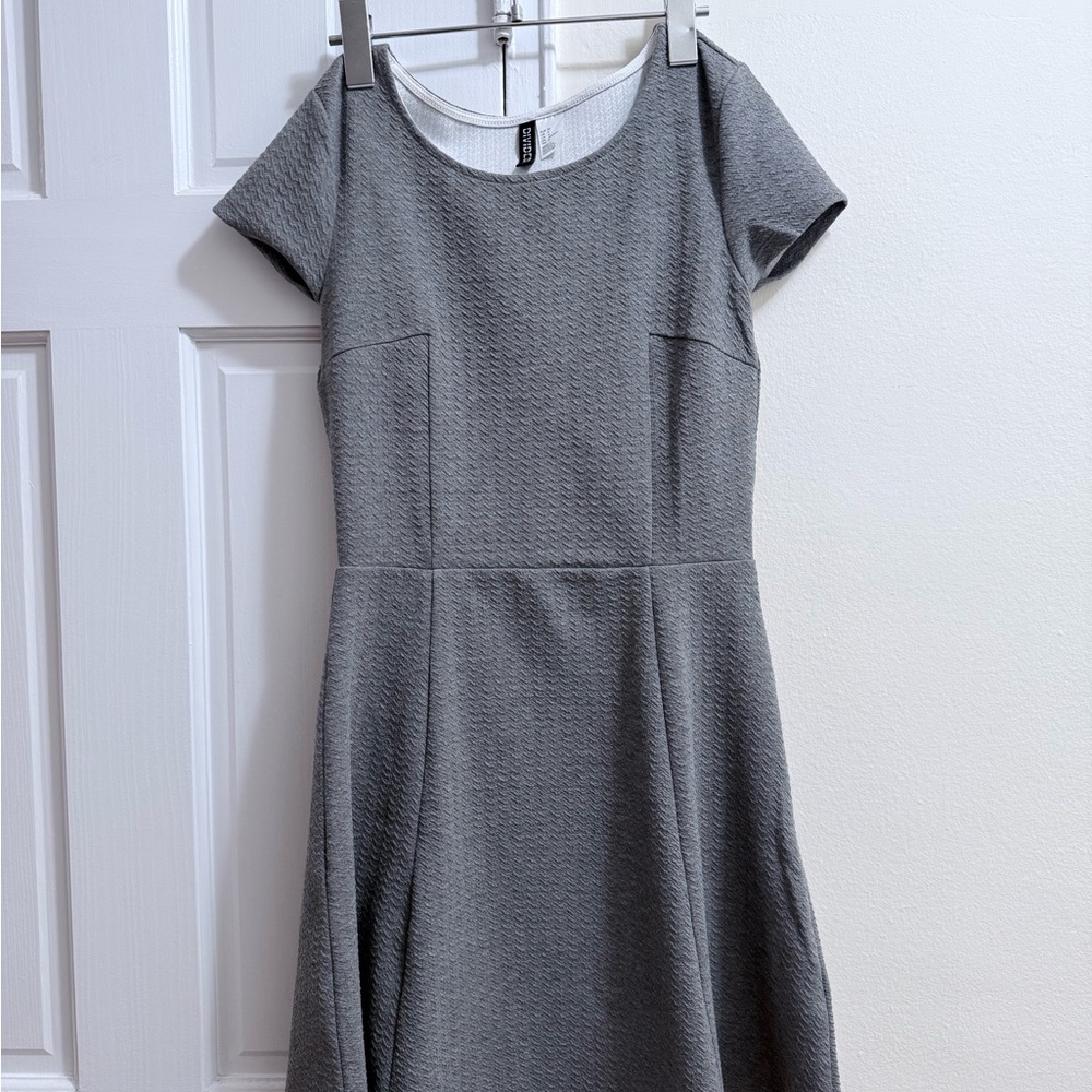 Divided Gray Textured Mini Dress